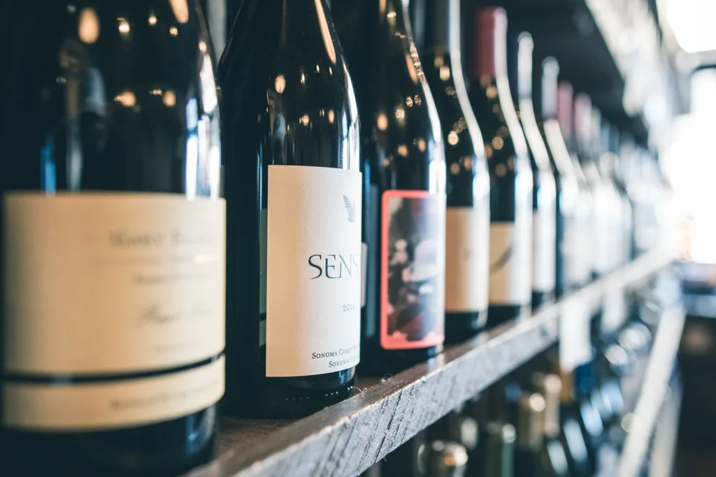 Wine bottles from the Niche Restaurant cellar selection